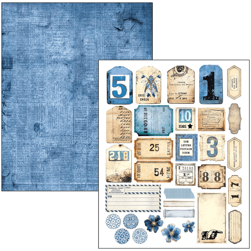 Ciao Bella Mixed Media book Urban Blue Denim A4 Maxi - Craftywaftyshop