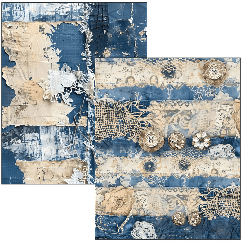 Ciao Bella Mixed Media book Urban Blue Denim A4 Maxi - Craftywaftyshop