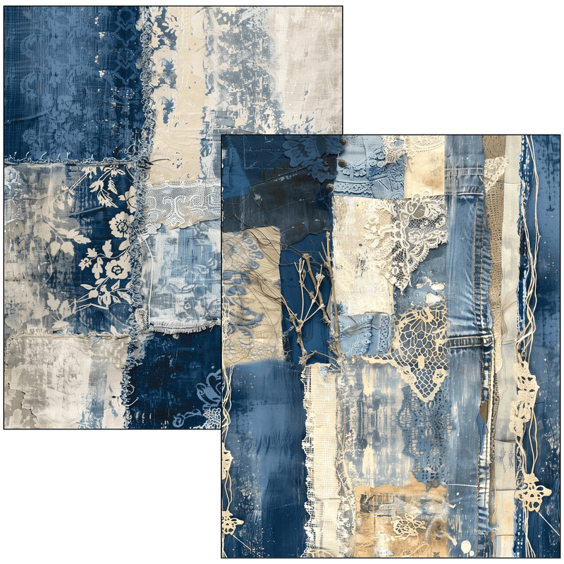 Ciao Bella Mixed Media book Urban Blue Denim A4 Maxi - Craftywaftyshop