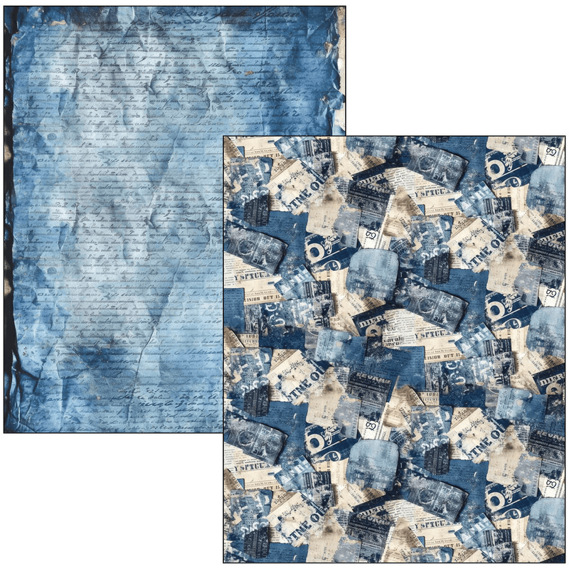 Ciao Bella Mixed Media book Urban Blue Denim A4 Maxi - Craftywaftyshop