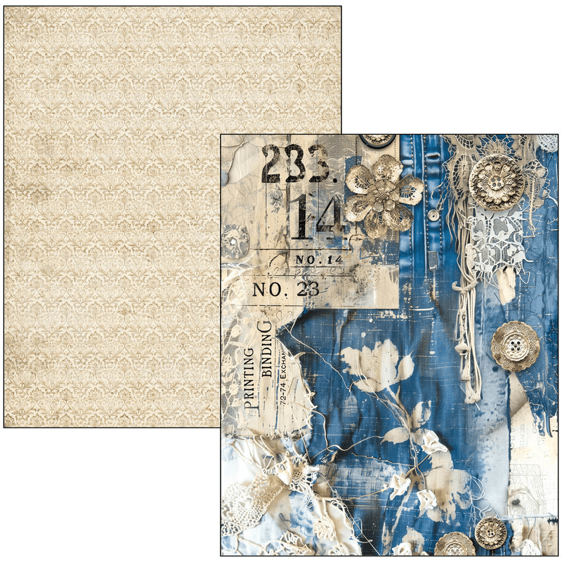 Ciao Bella Mixed Media book Urban Blue Denim A4 Maxi - Craftywaftyshop