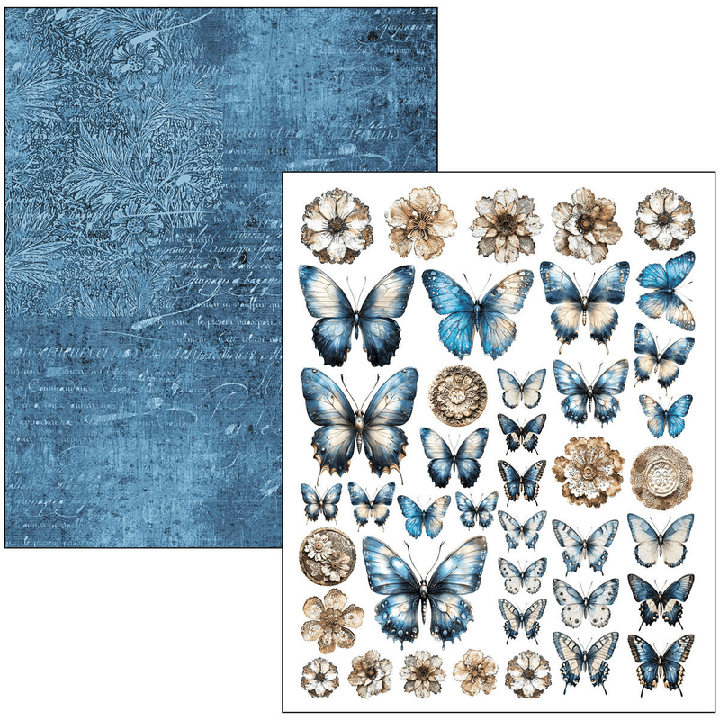 Ciao Bella Mixed Media book Urban Blue Denim A4 Maxi - Craftywaftyshop