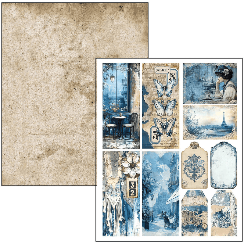 Ciao Bella Mixed Media book Urban Blue Denim A4 Maxi - Craftywaftyshop