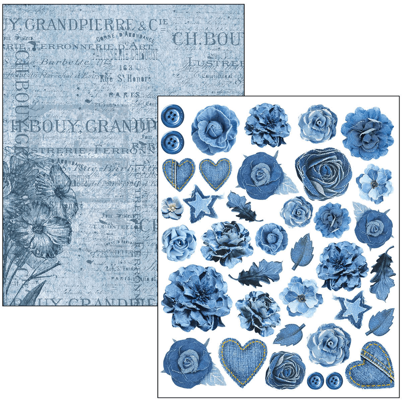 Ciao Bella Mixed Media book Urban Blue Denim A4 Maxi - Craftywaftyshop