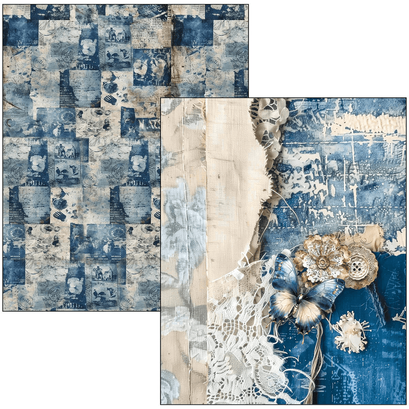 Ciao Bella Mixed Media book Urban Blue Denim A4 Maxi - Craftywaftyshop