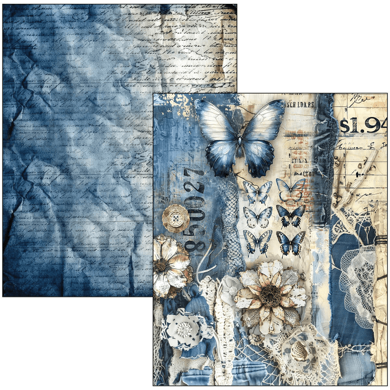 Ciao Bella Mixed Media book Urban Blue Denim A4 Maxi - Craftywaftyshop