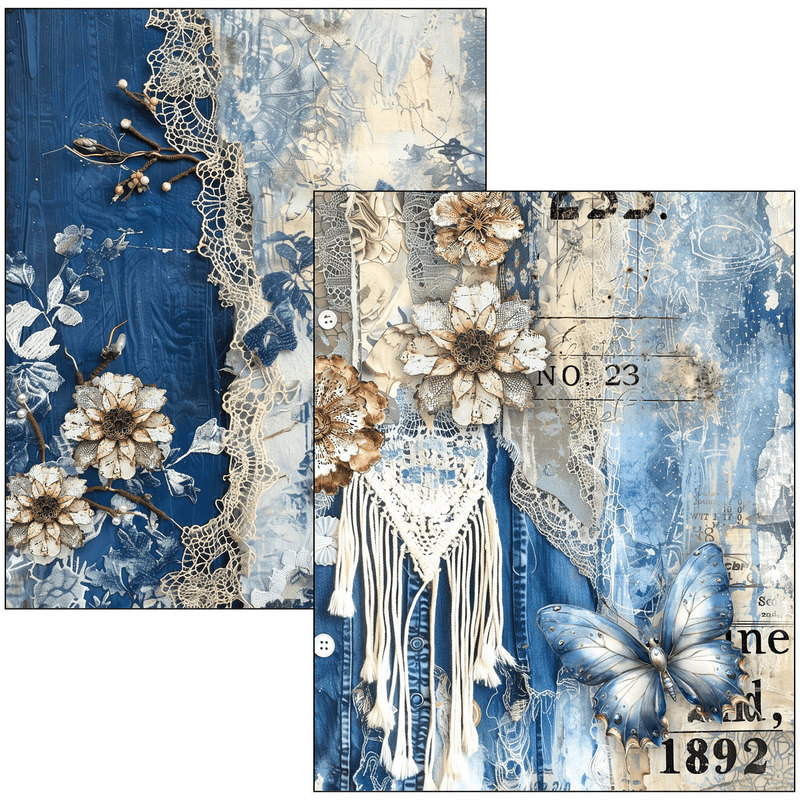 Ciao Bella Mixed Media book Urban Blue Denim A4 Maxi - Craftywaftyshop