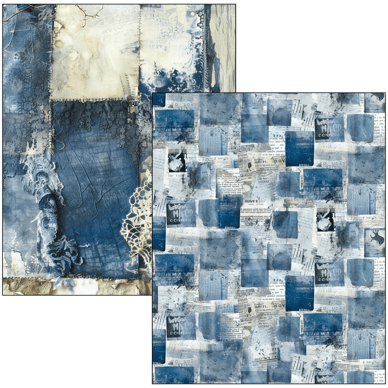 Ciao Bella Mixed Media book Urban Blue Denim A4 Maxi - Craftywaftyshop