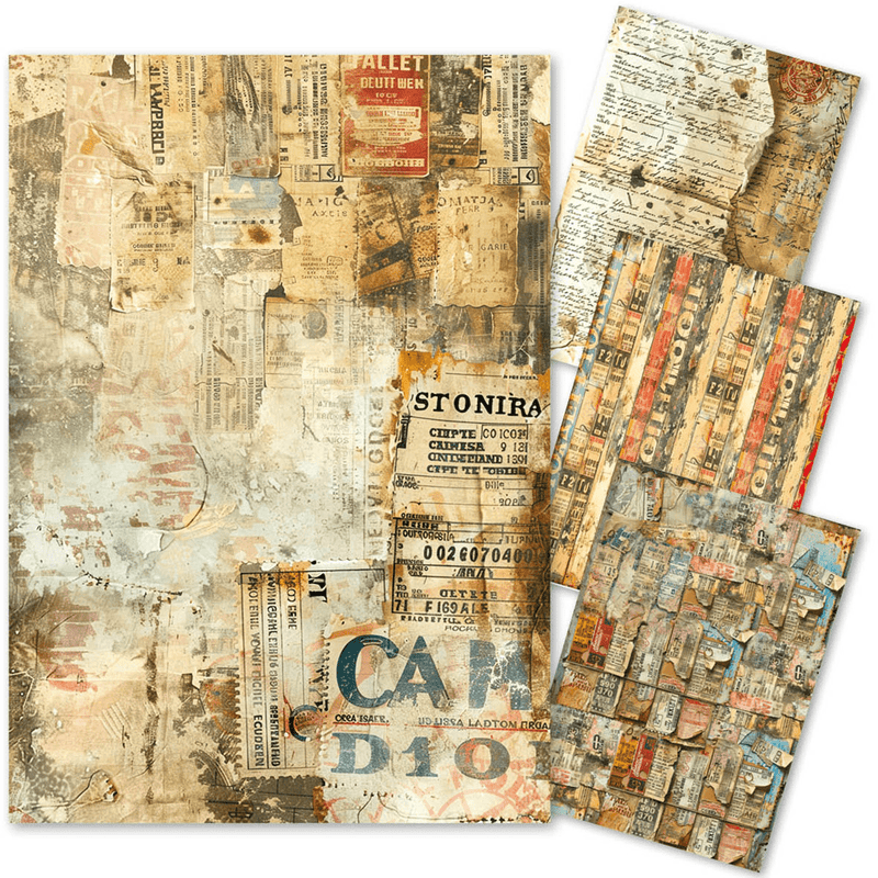 Ciao Bella Mixed Media rice paper A4 set 4/Pkg Journey Ahead - Craftywaftyshop