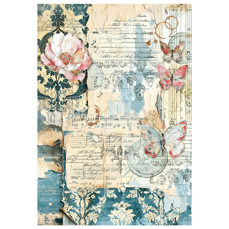 Ciao Bella Mixed Media rice paper A4 set 4/Pkg Quintessential - Craftywaftyshop