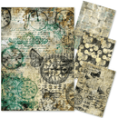 Ciao Bella Mixed Media rice paper A4 set 4/Pkg Time Capsule - Craftywaftyshop