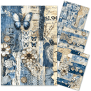 Ciao Bella Mixed Media rice paper A4 set 4/Pkg Urban Blue Denim - Craftywaftyshop