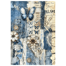 Ciao Bella Mixed Media rice paper A4 set 4/Pkg Urban Blue Denim - Craftywaftyshop