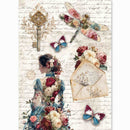 Ciao Bella Paper Bohemian Burgundy A5 Rice Paper Mixed x8 Single-Sided | CBRS046 - Craftywaftyshop
