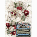 Ciao Bella Paper Bohemian Burgundy A5 Rice Paper Mixed x8 Single-Sided | CBRS046 - Craftywaftyshop