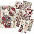 Ciao Bella Paper Bohemian Burgundy A5 Rice Paper Mixed x8 Single-Sided | CBRS046 - Craftywaftyshop
