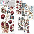 Ciao Bella Paper Bohemian Burgundy Art Stickers Transparent x5 | CBI018 - Craftywaftyshop
