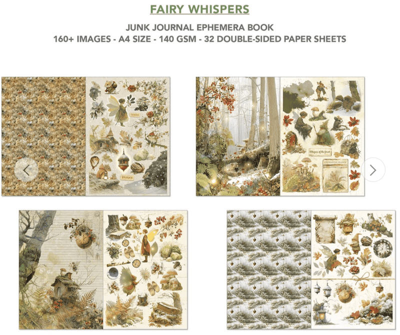 Ciao Bella Paper - Fairy Whispers - Junk Journal & Ephemera Book - Craftywaftyshop