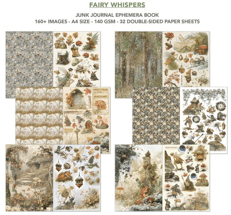 Ciao Bella Paper - Fairy Whispers - Junk Journal & Ephemera Book - Craftywaftyshop