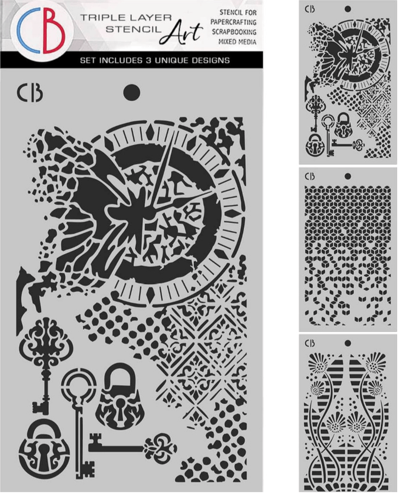 Ciao Bella Paper - Fairy Whispers - Triple Layer Stencil Set (5"x8") - Craftywaftyshop