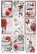 Ciao Bella Paris Je t'aime Rice Paper A4 Loveling Mini Cards - Craftywaftyshop