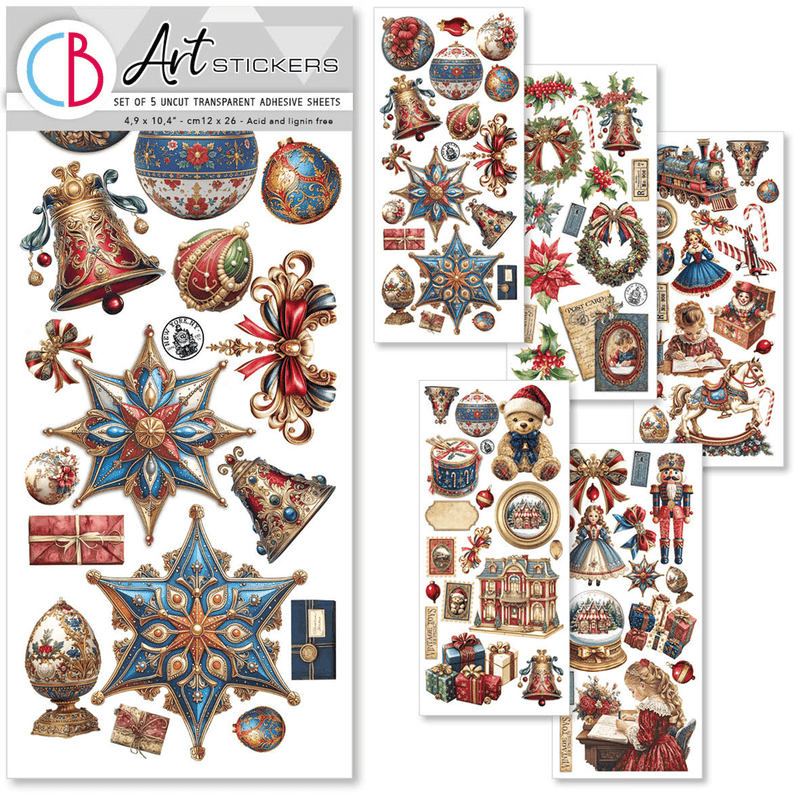 Ciao Bella Toy Shop Art Stickers transparent adhesive sheets - Craftywaftyshop