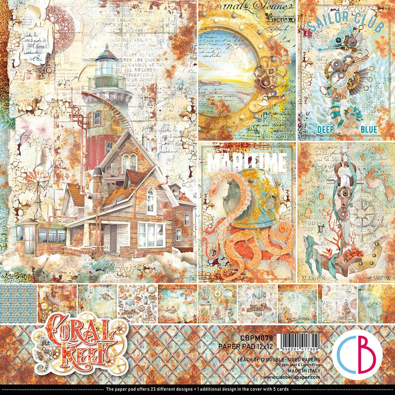 Coral Reef Paper Pad 12 x 12 by Ciao Bella - Craftywaftyshop
