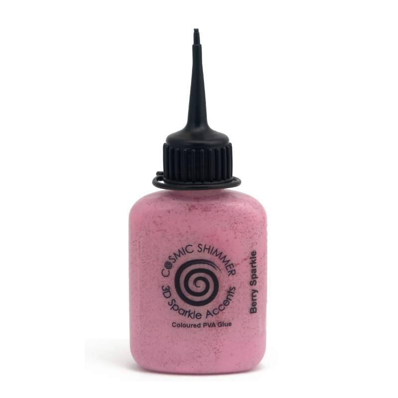 Cosmic Shimmer Pearl 3D Accents Berry Sparkle 25ml - Craftywaftyshop