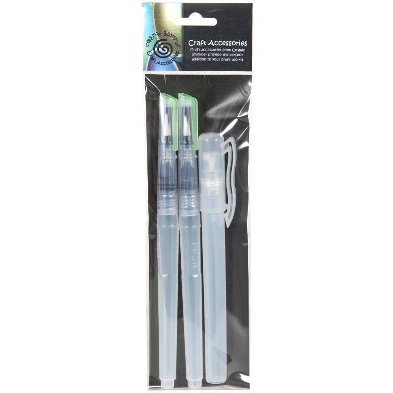 Cosmic Shimmer Waterbrush Set 2 Waterbrushes 1 Spray Bottle - Craftywaftyshop