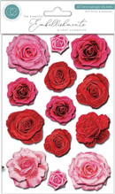 Craft Consortium The Essential Embellishments 3D Decoupage Flower Stickers - Craftywaftyshop