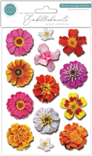 Craft Consortium The Essential Embellishments 3D Decoupage Flower Stickers - Craftywaftyshop