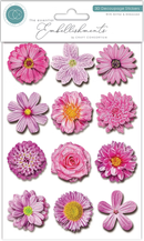 Craft Consortium The Essential Embellishments 3D Decoupage Flower Stickers - Craftywaftyshop