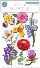 Craft Consortium The Essential Embellishments 3D Decoupage Flower Stickers - Craftywaftyshop