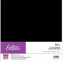 Crafters Companion 12 x 12 Smooth Black Card Pack 50 Sheets - Craftywaftyshop