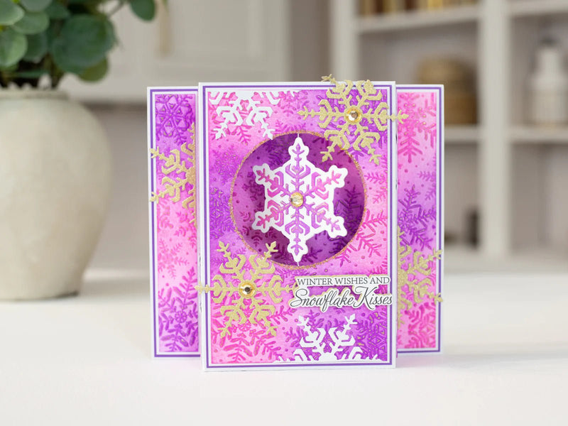 Crafters Companion 3D Embossing Folder, Metal Die & Photopolymer Stamp - Winter Snowflakes - Craftywaftyshop