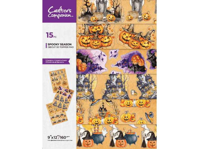 Crafters Companion - 9” x 12” 3D Topper Pad - Spooky Season by Crafters Companion - Craftywaftyshop