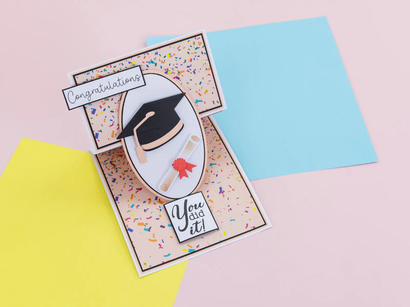 Crafters Companion Celebrate Good Times Collection Metal Die Graduation Cap and Scroll - Craftywaftyshop