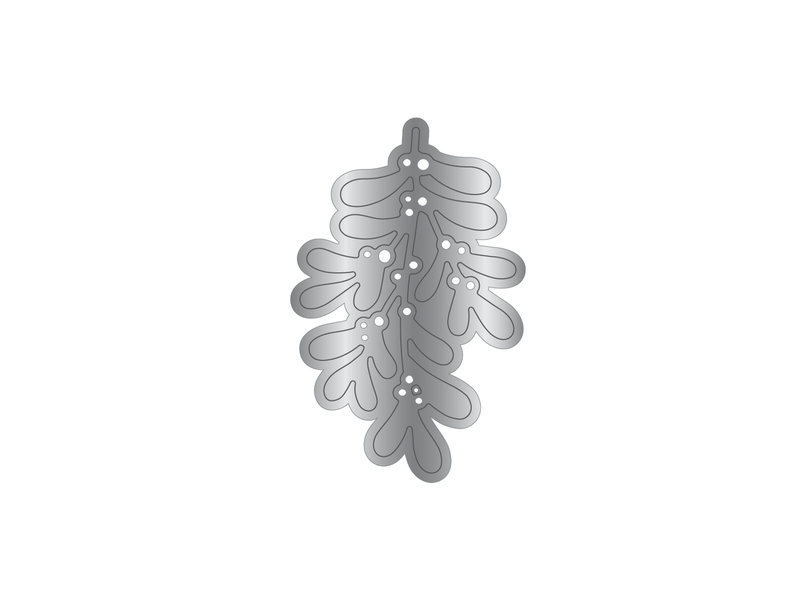 Crafters Companion Metal Die Christmas Embellishment - Mistletoe - Craftywaftyshop