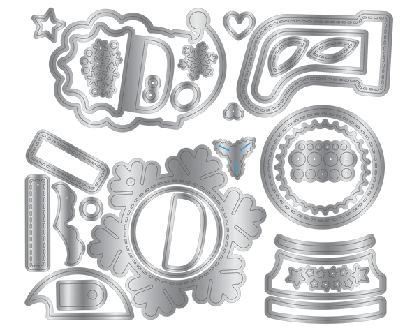 Crafters Companion Metal Die Elements Christmas Shaker Tags - Craftywaftyshop