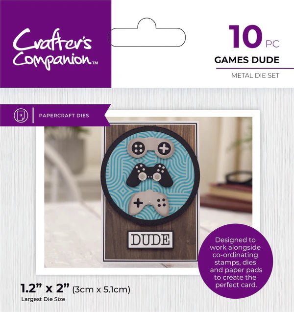 Crafter's Companion Modern Man Metal Die - Games Dude - Craftywaftyshop