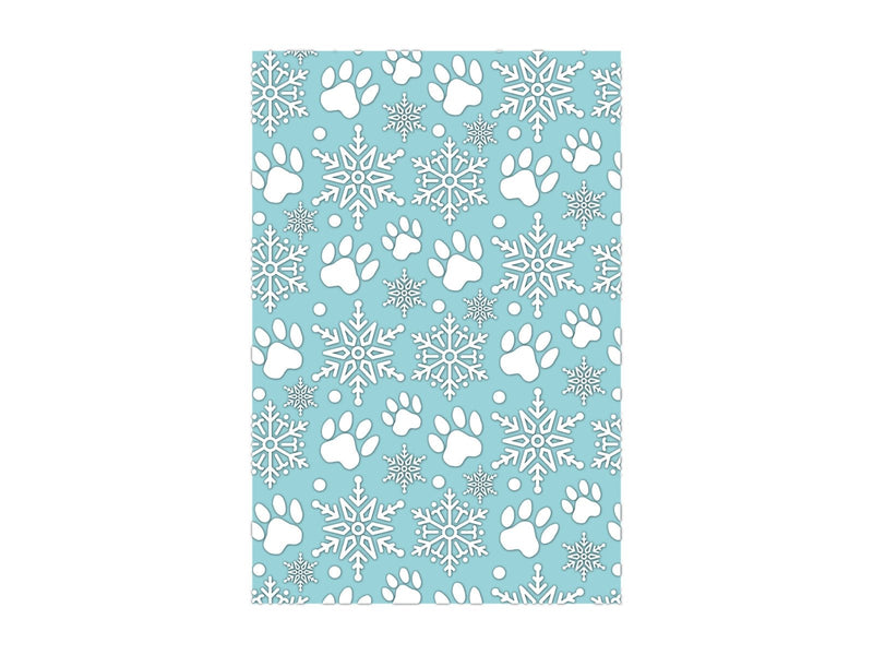 Crafter’s Companion Santa Paws 4”x6” 2D Embossing Folder - Snowflakes & Paws - Craftywaftyshop