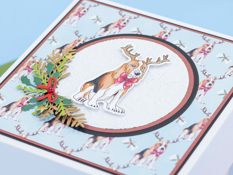 Crafter’s Companion Santa Paws 4”x6” 2D Embossing Folder - Snowflakes & Paws - Craftywaftyshop
