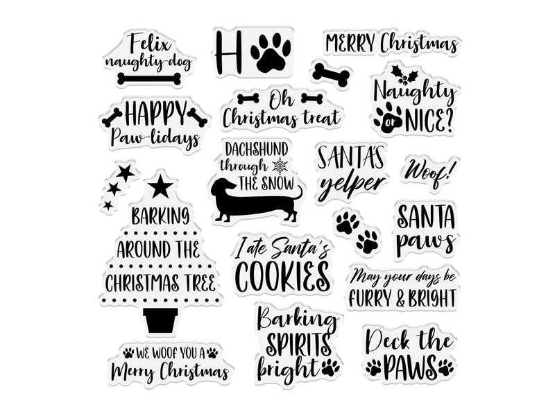 Crafter’s Companion Santa Paws Clear Acrylic Stamp - Deck the Paws - Craftywaftyshop