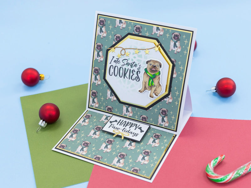 Crafter’s Companion Santa Paws Clear Acrylic Stamp - Deck the Paws - Craftywaftyshop