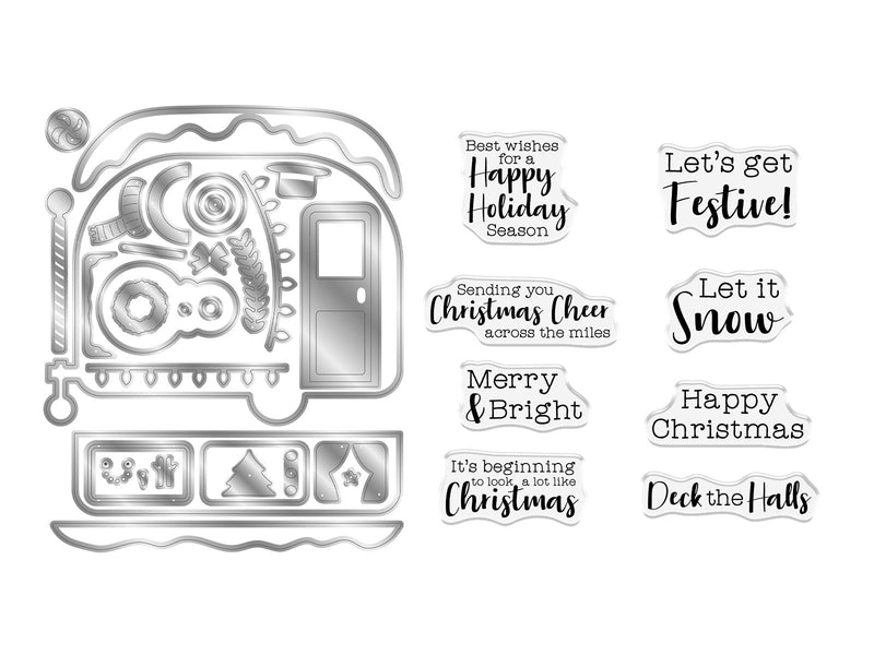 Crafters Companion Stamp & Die - Festive Camper - Craftywaftyshop
