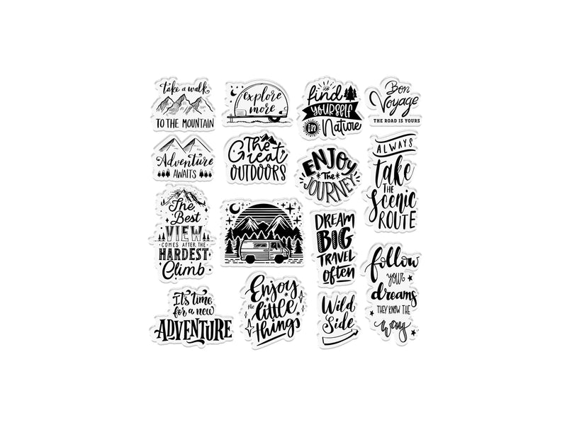 Crafters Companion The Great Outdoors Clear Acrylic Stamp Set Find Yourself in Nature - Craftywaftyshop