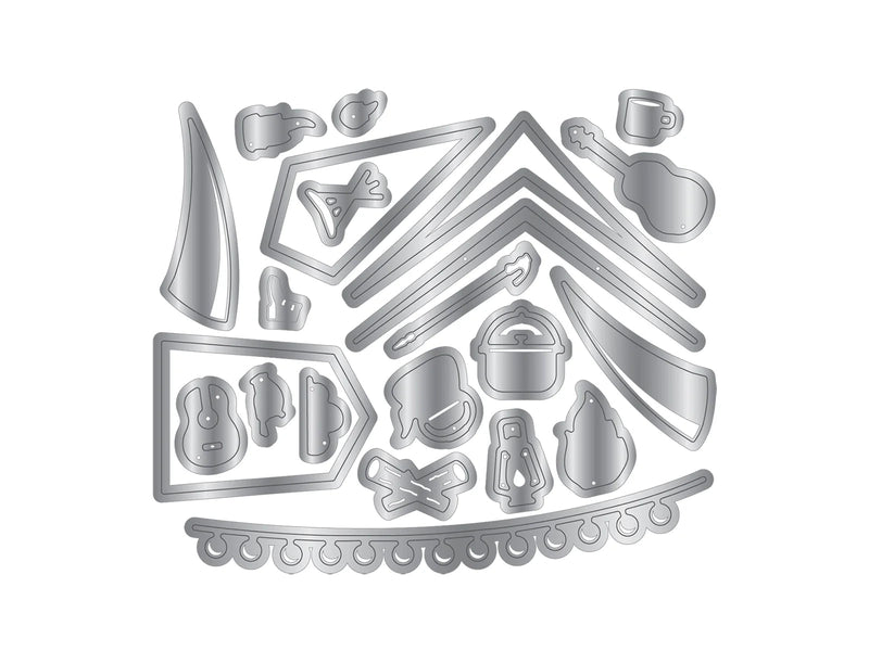 Crafters Companion The Great Outdoors Metal Die Set Around the Campfire - Craftywaftyshop