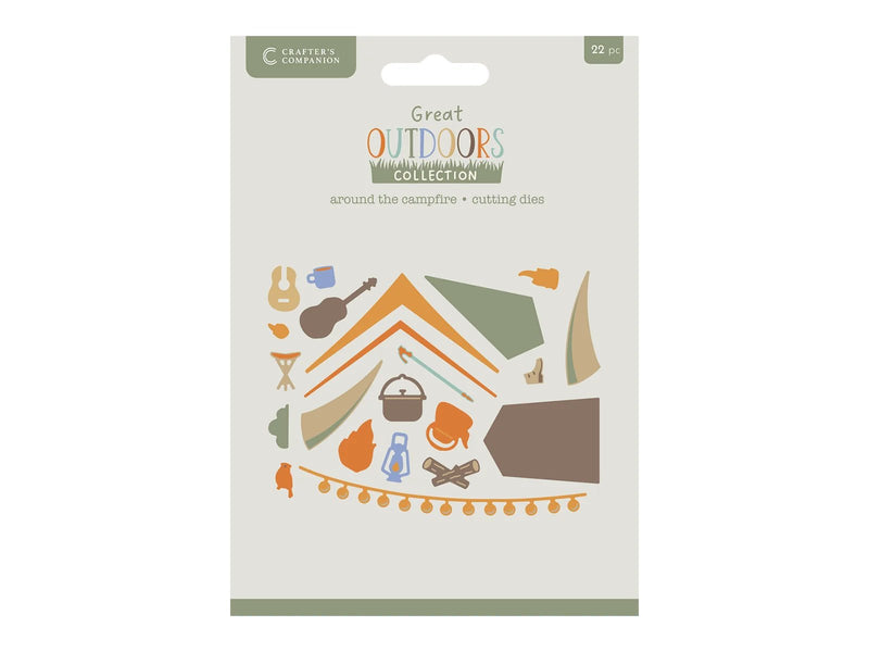 Crafters Companion The Great Outdoors Metal Die Set Around the Campfire - Craftywaftyshop