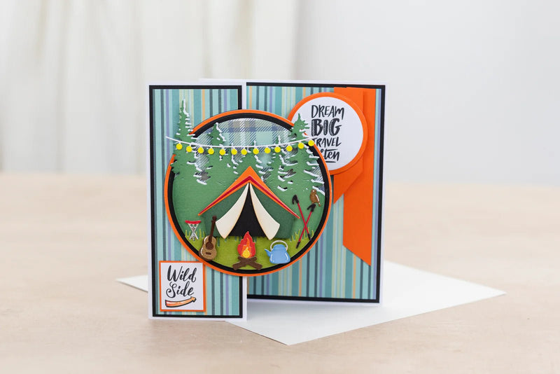 Crafters Companion The Great Outdoors Metal Die Set Around the Campfire - Craftywaftyshop