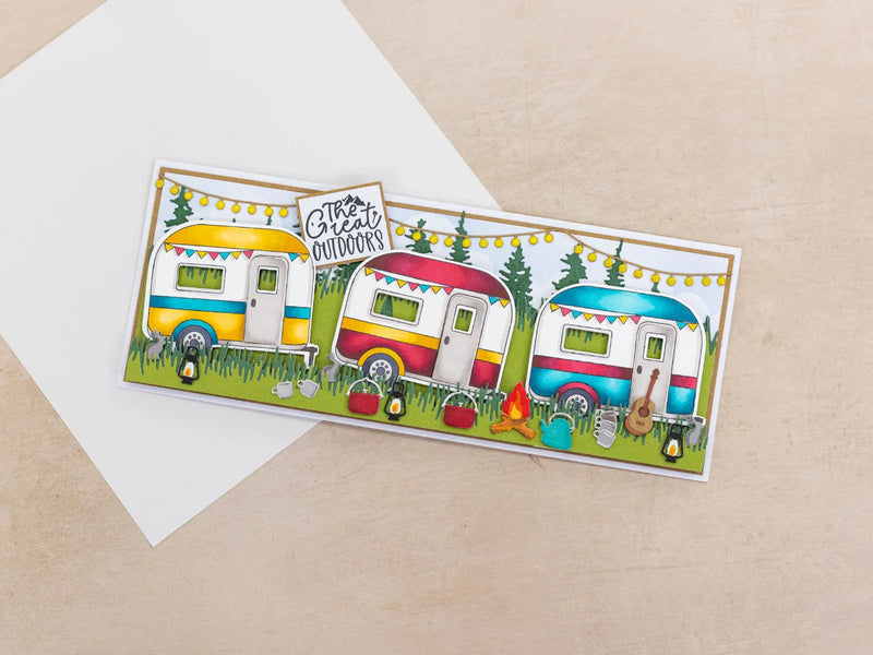 Crafters Companion The Great Outdoors Stamp & Die Set Adventure Awaits - Craftywaftyshop
